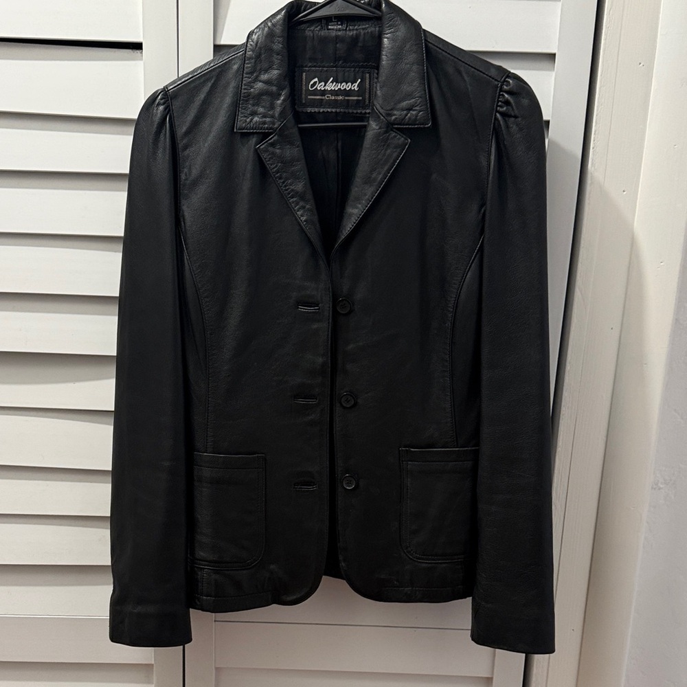 Beautiful Oakwood Soft Black Leather Jacket